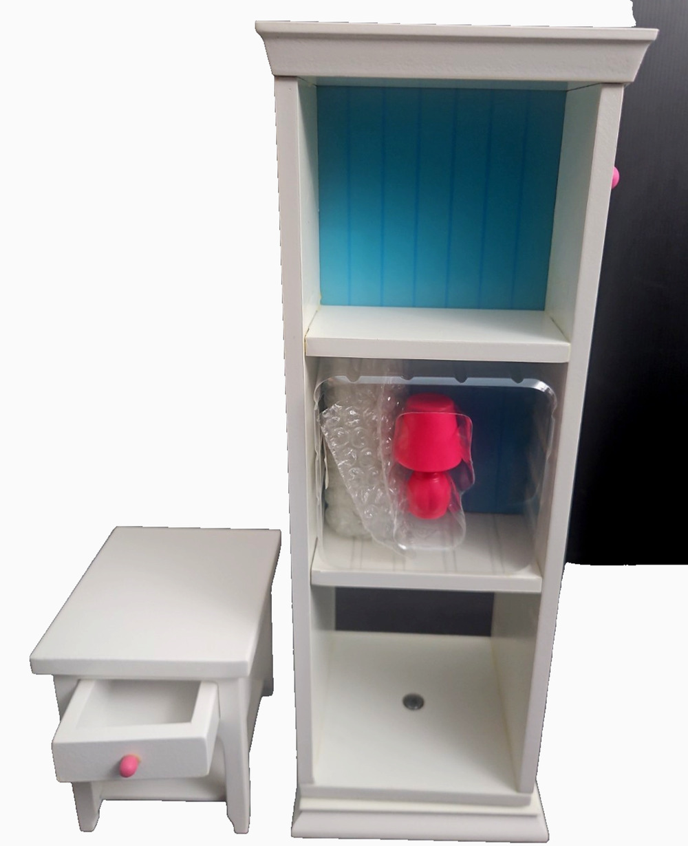 Journey Girls Toys R Us Wooden Revolving Storage Tower 18" Doll OPEN BOX